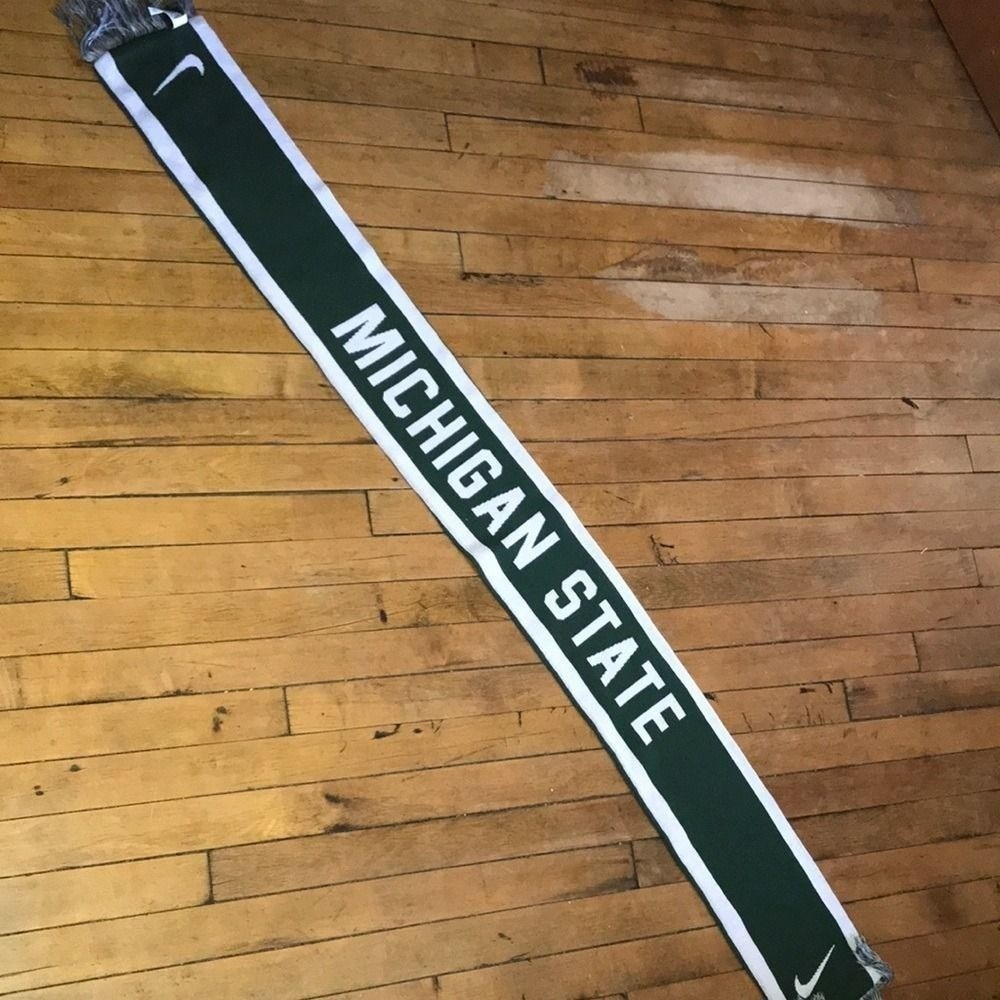 Nike Michigan State Spartans Scarf Green White Knit Go Green Go White Mens OSFM
